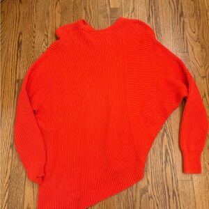 Free People Ribbed Knit Sweater – Red – Size S